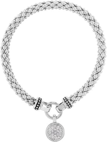 NINE WEST Women's Silvertone Crystal Pave Heart Stretch Bracelet in Saudi Arabia