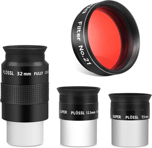 Astromania 1.25" Color/Planetary Filter - #21 Orange - Bundle with - SPL Eyepiece Set 1.25 Inch 7.5 12.5 32mm in Kuwait