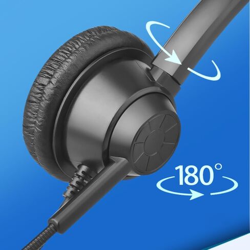plplaaoo 3.5mm Wired Computer Headset with Microphone Dual Ear Headphones Universal Office Call Center Headphone Suitable for Telephone Operator Computer PC Laptop Gaming Chatting Network in Saudi Arabia