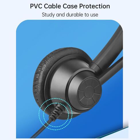 plplaaoo 3.5mm Wired Computer Headset with Microphone Dual Ear Headphones Universal Office Call Center Headphone Suitable for Telephone Operator Computer PC Laptop Gaming Chatting Network in Saudi Arabia