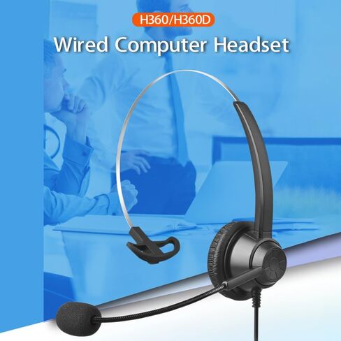 plplaaoo 3.5mm Wired Computer Headset with Microphone Dual Ear Headphones Universal Office Call Center Headphone Suitable for Telephone Operator Computer PC Laptop Gaming Chatting Network in Saudi Arabia