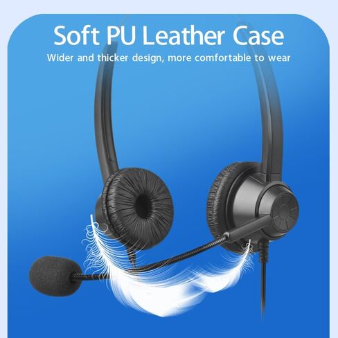 plplaaoo USB Wired Computer Headset with Microphone Universal Office Call Center Headphone Support Volume Control Mute Cancelling Suitable for Telephone Operator Computer PC Laptop Gaming in Saudi Arabia