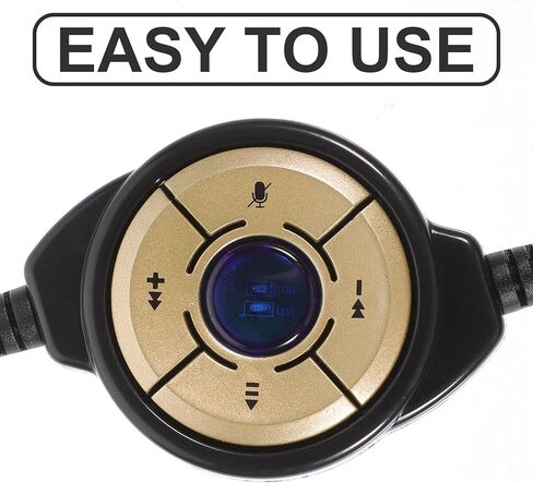 سماعة كمبيوتر Gadpiparty USB مع ميكروفون، سماعة أذن واحدة لمركز الاتصال للعمل والاجتماعات عبر الإنترنت، سماعة هاتف سلكية سوداء للاستخدام المكتبي in Saudi Arabia