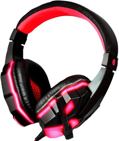 Gadpiparty Wired Gaming Headset with Microphone, Soft Ear Pad Stereo Headphones, USB 3.5mm Wired, LED Light Gaming Headphones for Console Players in Saudi Arabia