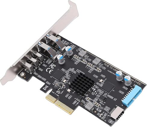 بطاقة محول Zunate PCIe USB 3.1 | سرعة 10 جيجابت في الثانية، 3xType C + 2xUSB3.0 + منافذ من النوع E، التوصيل والتشغيل، توسيع سطح المكتب in Kuwait