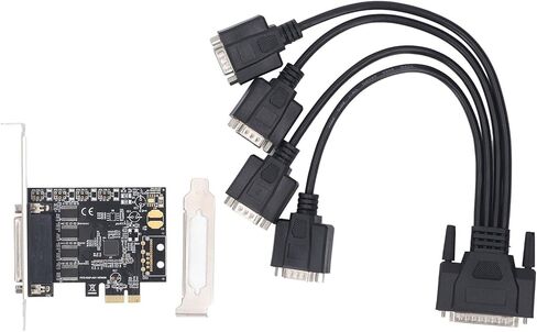 بطاقة محول تسلسلي aqxreight PCIE 1X DB25 إلى 4 منافذ DB9 R232 PCI Express بطاقة تسلسلية مع شريحة ASIX AX99100 لـ 7 8 10 11 للاتصالات المتعددة الأخرى in Kuwait