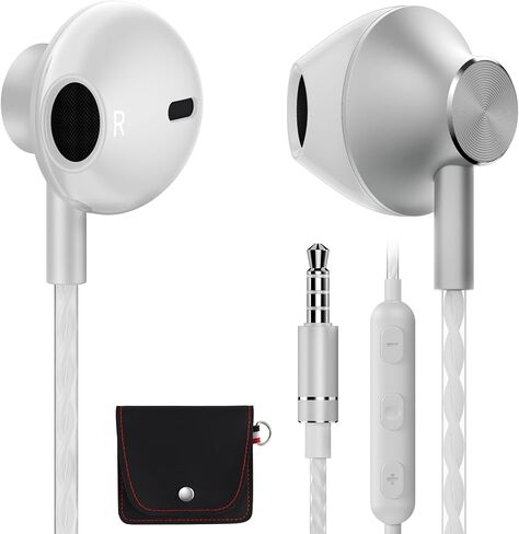 سماعات أذن سلكية حمراء مع ميكروفون، سماعات أذن مقاس 3.5 مم لأجهزة الكمبيوتر المحمول والألعاب وأجهزة PS5، والتحكم في مستوى الصوت، وصوت واضح، وكابل خالٍ من التشابك، وسماعات أذن مع حافظة للكمبيوتر والكمبيوتر الشخصي وأجهزة Android in Kuwait