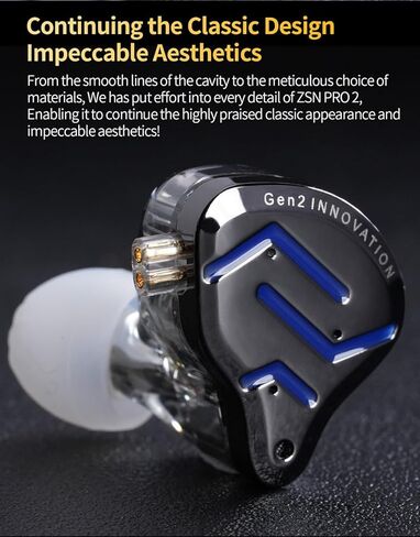 KZ ZSN Pro 2 in-Ear Monitors Headphones Metal Earbuds 1BA+1DD Hybrid Technology HiFi Bass Clear Sound IEMs Noise Cancellation Earphones Wired for Musicians Singer Audiophile (with Microphone, Gold) in Saudi Arabia