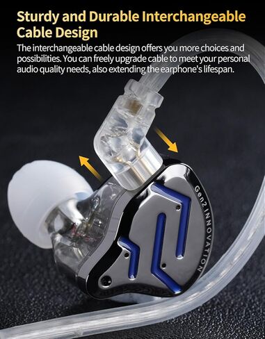 KZ ZSN Pro 2 in-Ear Monitors Headphones Metal Earbuds 1BA+1DD Hybrid Technology HiFi Bass Clear Sound IEMs Noise Cancellation Earphones Wired for Musicians Singer Audiophile (with Microphone, Gold) in Saudi Arabia