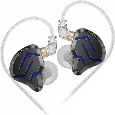 سماعات أذن KZ ZSN Pro 2 داخل الأذن سماعات أذن معدنية 1BA+1DD تقنية هجينة HiFi Bass صوت واضح IEMs سماعات إلغاء الضوضاء سلكية للموسيقيين والمغني الصوتي (مع ميكروفون، ذهبي) in Kuwait