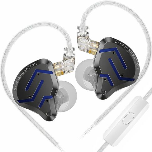KZ ZSN Pro 2 in-Ear Monitors Headphones Metal Earbuds 1BA+1DD Hybrid Technology HiFi Bass Clear Sound IEMs Noise Cancellation Earphones Wired for Musicians Singer Audiophile (with Microphone, Gold) in Saudi Arabia