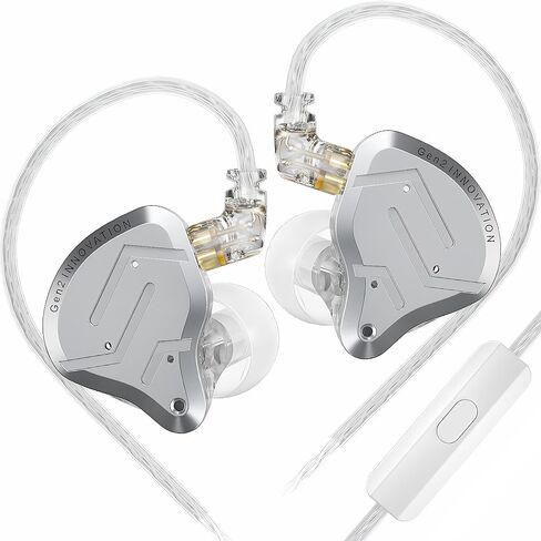 KZ ZSN Pro 2 in-Ear Monitors Headphones Metal Earbuds 1BA+1DD Hybrid Technology HiFi Bass Clear Sound IEMs Noise Cancellation Earphones Wired for Musicians Singer Audiophile (with Microphone, Gold) in Saudi Arabia