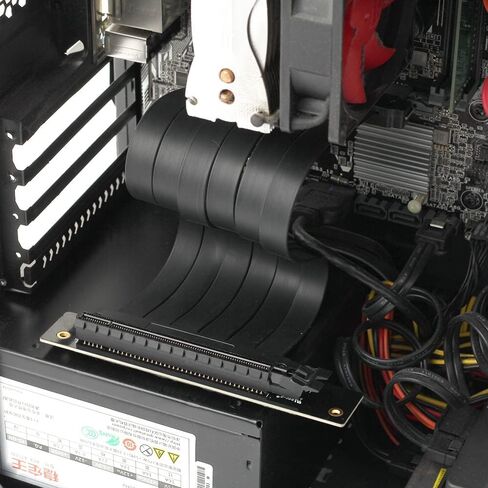 بطاقة الرسومات وحدة معالجة الرسومات GPU عمودية كاملة السرعة PCI-E 4.0 x16 كابل Riser عالي السرعة Gen4 مرن موسع كابل تمديد منفذ محول 90 درجة (200 مم) in Kuwait