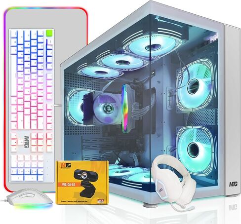 كمبيوتر MTG Khuno Gaming Tower PC-Intel Core i7 الجيل الثامن، RTX 3060 12GB 192bits، 16GB RGB ARGB Ram، 512GB Nvme، 2TB HDD، كاميرا ويب لمجموعة الألعاب، Windows 11 Pro in Saudi Arabia