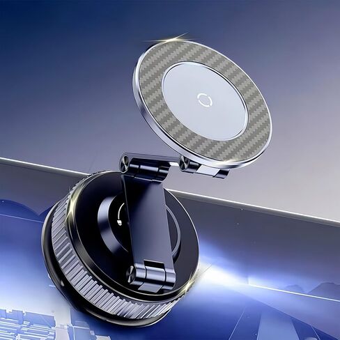 Magnetic Car Phone Holder with Suction Cup 360° Adjustable Foldable Phone Mount Zinc-Alloy Phone Holders for Your Car for Tesla iPhone 17 Pro Max 16 15 14 13 12 Plus in Kuwait