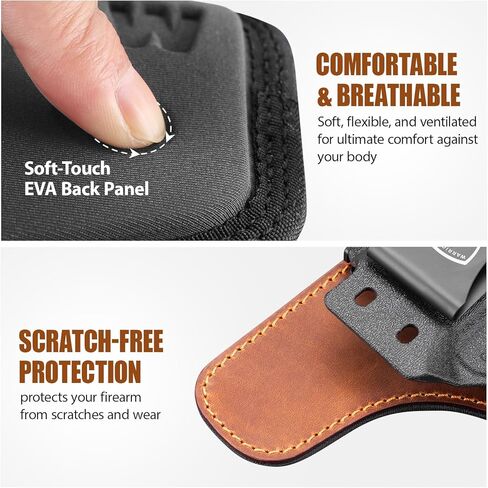 حافظة هجينة من WARRIORLAND IWB، تناسب Taurus G2C / G3C / G3 / G2s / G3X & XL / PT111 G2 / PT140 G2 - جاهزة للبصريات، حافظة حمل مخفية، Adj. الارتفاع وغير قادر على الاحتفاظ | الراحة المطلقة | اليد اليمنى in Kuwait