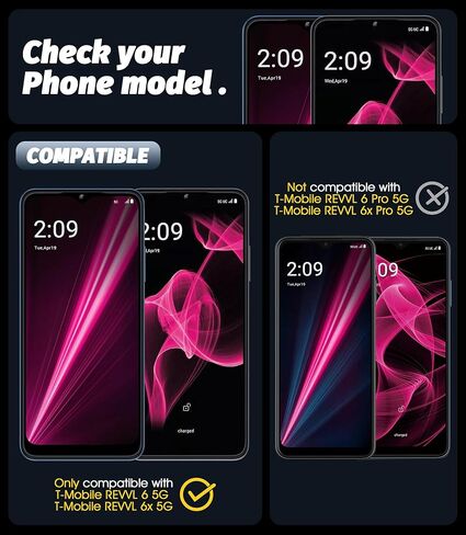 (4 Pack) Orzero Tempered Glass Screen Protector Compatible for T-Mobile REVVL 6x 5G/REVVL 6 5G 6.52 inch Protector De Pantalla High Definition Bubble Free Anti-Scratch (Not for 6x Pro/6 Pro 6.82 inch) in Saudi Arabia