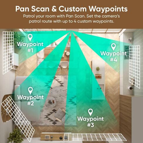 WYZE Duo Cam Pan 2 Pack, Indoor/Outdoor IP65 2K 360° Pan/Tilt Smart Home Security Camera with Color Night Vision, Compatible with Alexa & Google Assistant, White in Saudi Arabia
