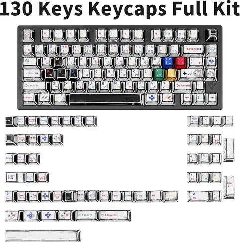 أغطية مفاتيح مانغا اليابانية البيضاء أغطية مفاتيح مخصصة بلون الكرز، أغطية مفاتيح مخصصة مكونة من 130 مفتاحًا، مجموعة أغطية مفاتيح للوحة المفاتيح الميكانيكية 60% 65% 75% 100% Cherry MX in Kuwait