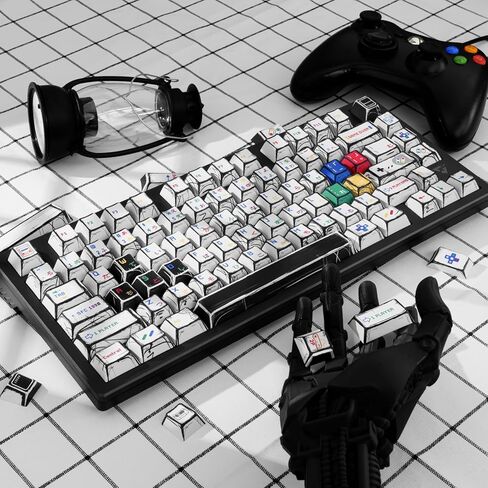 أغطية مفاتيح مانغا اليابانية البيضاء أغطية مفاتيح مخصصة بلون الكرز، أغطية مفاتيح مخصصة مكونة من 130 مفتاحًا، مجموعة أغطية مفاتيح للوحة المفاتيح الميكانيكية 60% 65% 75% 100% Cherry MX in Kuwait