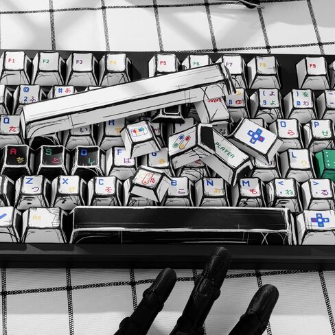 أغطية مفاتيح مانغا اليابانية البيضاء أغطية مفاتيح مخصصة بلون الكرز، أغطية مفاتيح مخصصة مكونة من 130 مفتاحًا، مجموعة أغطية مفاتيح للوحة المفاتيح الميكانيكية 60% 65% 75% 100% Cherry MX in Kuwait