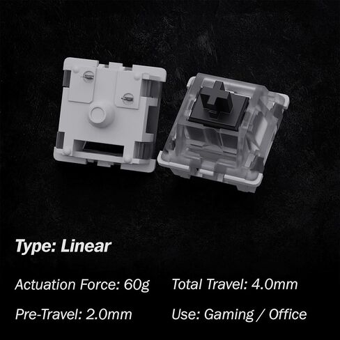 Gateron KS-9 RGB Mechanical MX Type Key Switch - Clear top (65 Pcs, Black) in Saudi Arabia