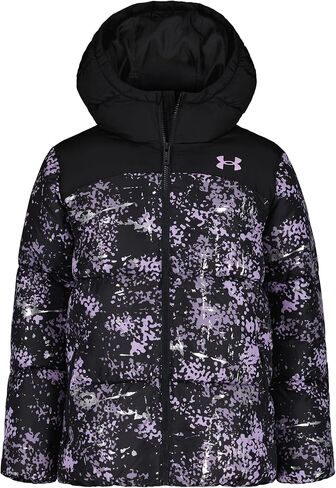 منتفخ برايم للفتيات من أندر آرمور، جيوب أمامية وغطاء للظهر، خفيف الوزن وطارد للماء، طباعة زرقاء كونية in Kuwait