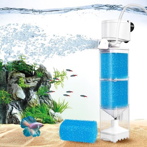 Aquarium Filter, Internal Fish Tank Filters for 10-20 Gallon Aquariums, Adjustable Flow & Wavemaker, Isolate Impurities, Ultra-Quiet Water Circulation in Saudi Arabia