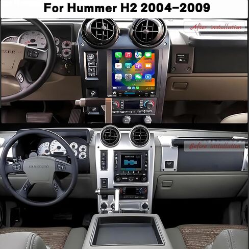 راديو ستيريو للسيارة Android 14 لسيارة Hummer H2 2004-2009 مدمج Carplay/Android Auto 9.7 بوصة وحدة رئيسية طراز Tesla IPS شاشة تعمل باللمس مع نظام ملاحة GPS DSP Bluetooth GPS، FM WiFi + كاميرا احتياطية in Kuwait