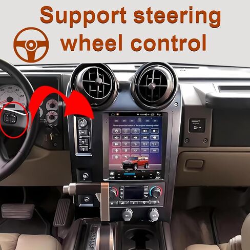 راديو ستيريو للسيارة Android 14 لسيارة Hummer H2 2004-2009 مدمج Carplay/Android Auto 9.7 بوصة وحدة رئيسية طراز Tesla IPS شاشة تعمل باللمس مع نظام ملاحة GPS DSP Bluetooth GPS، FM WiFi + كاميرا احتياطية in Kuwait