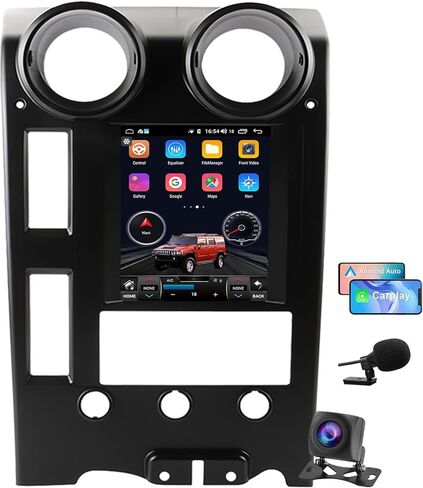 راديو ستيريو للسيارة Android 14 لسيارة Hummer H2 2004-2009 مدمج Carplay/Android Auto 9.7 بوصة وحدة رئيسية طراز Tesla IPS شاشة تعمل باللمس مع نظام ملاحة GPS DSP Bluetooth GPS، FM WiFi + كاميرا احتياطية in Kuwait