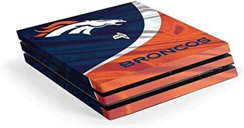 ملصق Skinit المخصص للألعاب متوافق مع وحدة تحكم PS4 Pro - تصميم مرخص رسميًا من NFL Denver Broncos in Kuwait