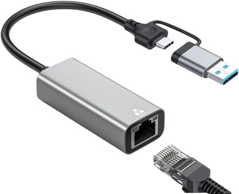 محول شبكات USB C A إلى RJ45 محمول بمقابس وتشغيل من سبائك الألومنيوم بقدرة 1/2.5 جيجابت في الثانية in Kuwait