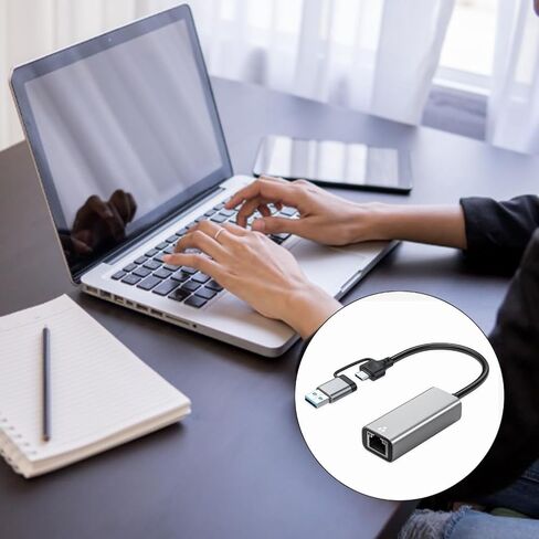 محول شبكات USB C A إلى RJ45 محمول بمقابس وتشغيل من سبائك الألومنيوم بقدرة 1/2.5 جيجابت في الثانية in Kuwait