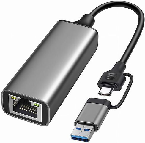 محول شبكات USB C A إلى RJ45 محمول بمقابس وتشغيل من سبائك الألومنيوم بقدرة 1/2.5 جيجابت في الثانية in Kuwait
