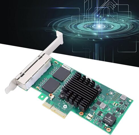 بطاقة شبكة PCIe ذات 4 منافذ جيجابت إيثرنت، مجموعة شرائح 350AM4، محول إيثرنت PCI Express بسرعة 1 جيجابت في الثانية مع دعامة منخفضة المستوى، للتطبيق الصناعي لخادم الكمبيوتر المكتبي in Kuwait
