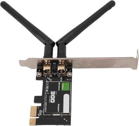محول PCIE WiFi لاسلكي بسرعة 300 ميجا بت في الثانية مع هوائيين وبطاقة شبكة كمبيوتر عالية الأداء لـ WINS 7 8 10 11، توافق واسع مع النظام لمستخدمي Tech Savvy in Saudi Arabia