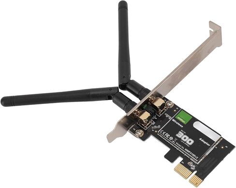 محول PCIE WiFi لاسلكي بسرعة 300 ميجا بت في الثانية مع هوائيين وبطاقة شبكة كمبيوتر عالية الأداء لـ WINS 7 8 10 11، توافق واسع مع النظام لمستخدمي Tech Savvy in Saudi Arabia