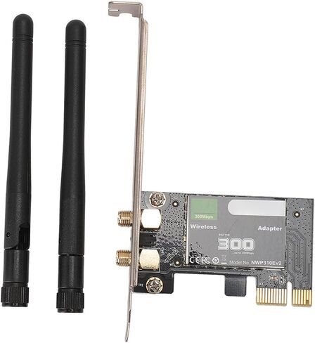 محول PCIE WiFi لاسلكي بسرعة 300 ميجا بت في الثانية مع هوائيين وبطاقة شبكة كمبيوتر عالية الأداء لـ WINS 7 8 10 11، توافق واسع مع النظام لمستخدمي Tech Savvy in Saudi Arabia