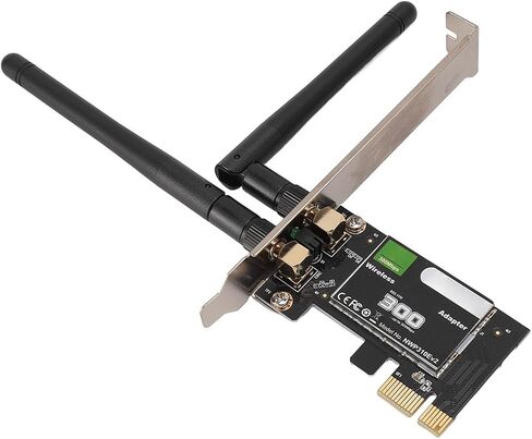 محول PCIE WiFi لاسلكي بسرعة 300 ميجا بت في الثانية مع هوائيين وبطاقة شبكة كمبيوتر عالية الأداء لـ WINS 7 8 10 11، توافق واسع مع النظام لمستخدمي Tech Savvy in Saudi Arabia
