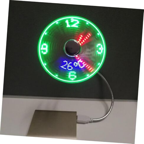 Kisangel USB Clock Fan with LED Display, Mini Portable Gooseneck USB Rechargeable Fan for Laptop, Desk Cooling and Travel Use in Saudi Arabia
