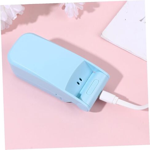 مروحة مكتب USB برأسين من Housoutil، مروحة تبريد صغيرة قابلة لإعادة الشحن للسفر والاستخدام في الهواء الطلق، صغيرة قابلة للطي محمولة باليد باللون الأزرق السماوي in Kuwait