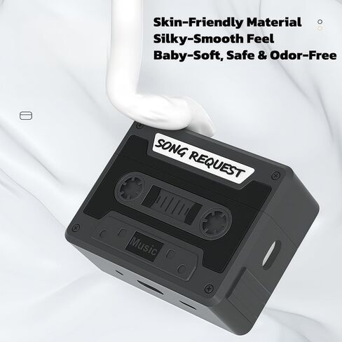 Designer Retro Case Compatible with AirPods 4 2024, Music Cassette Tape Case Cover with Rope, Portable Soft Silicone Wireless Charging Earphone Shockproof Protector for Men Women (Black) in Saudi Arabia
