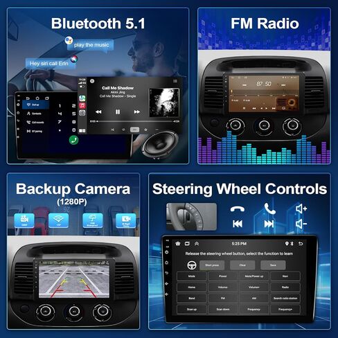 Leadfan Car Radio for Toyota Camry 2002 2003 2004 2005 2006 Stereo Replacement with Wireless Carplay Android Auto 9'' HD Touchscreen Buit-in GPS Navigation BT5.0 Backup Camera Microphone in Kuwait