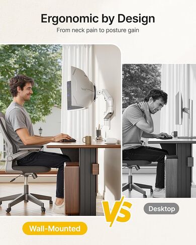 monTEK Monitor Wall Mount & VESA Extension Adapter Bundle, Fits 17"-57" Screens up to 59.4 lbs, Single Heavy-Duty Aluminum Gas Spring Monitor Arm, Includes VESA Extension Adapter to 200x200 & 300x300 in Kuwait