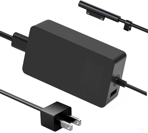 استبدال شاحن الكمبيوتر المحمول بقدرة 65 وات لجهاز Microsoft Surface Pro10,9,8,7+,7,6,5,4,3,X, Surface Laptop 6,5,4,3,2,1,Go Tablet, Surface Book 3, 2, 1, يدعم 44W, 36W, 10FT in Kuwait