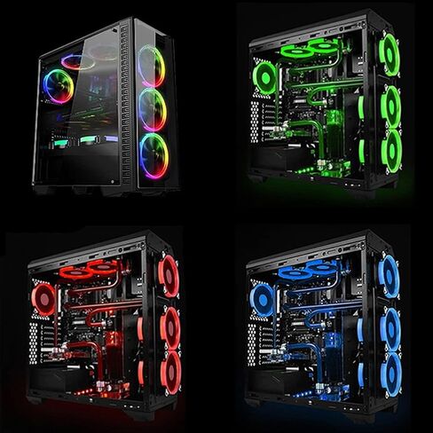 120 مللي متر مروحة تبريد الكمبيوتر RGB PC المبرد حافظة قابلة للتعديل LED غرفة التبريد الملونة مراوح التبريد ل in Kuwait