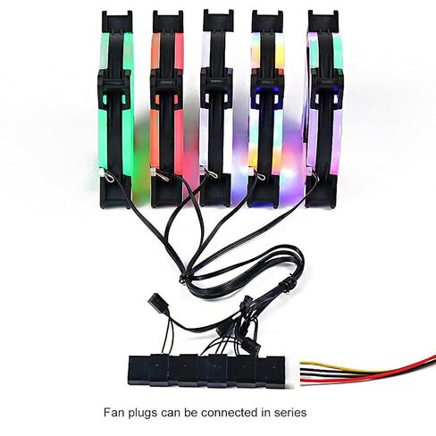 120 مللي متر مروحة تبريد الكمبيوتر RGB PC المبرد حافظة قابلة للتعديل LED غرفة التبريد الملونة مراوح التبريد ل in Kuwait