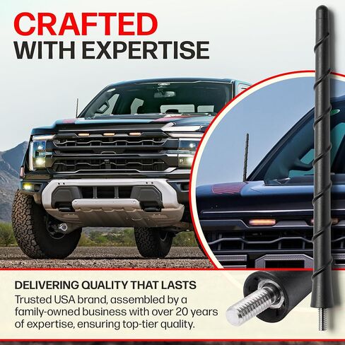 هوائي يناسب Ford F-250 (2017-2026) هوائي مطاطي قصير 8 بوصة - خيوط الولايات المتحدة الأمريكية - مقاوم لغسيل السيارات - ملف نحاسي داخلي in Saudi Arabia