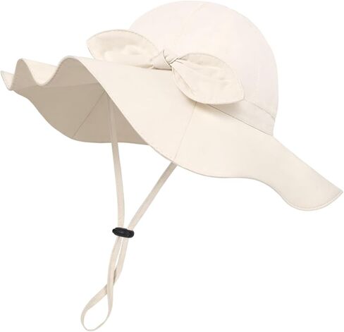 Baby Girl Sun Hat with UPF 50+ Outdoor Adjustable Beach Hat with Wide Brim Bucket Hats in Kuwait